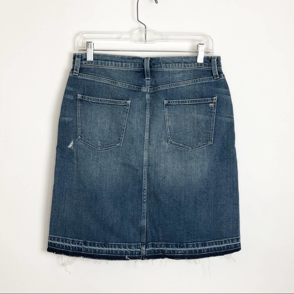 New Madewell Released Raw Edge Hem Denim Skirt B8647 Size 28 - Picture 3 of 7